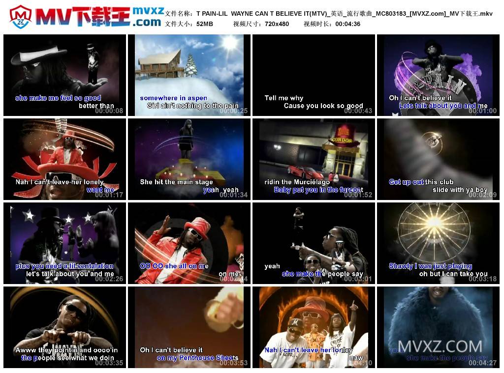 T PAIN-LIL WAYNE CAN T BELIEVE IT(MTV)_英语_流行歌曲_MC803183